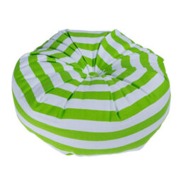 Homescapes Green And White Stripe Pleated Round Floor Cushion - thumbnail 3