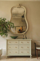 Statement Furniture Cromwell Large 6 Drawer Chest Of Drawers With Bobbin Design - Pale Olive - thumbnail 2