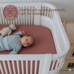 MHG Living Pack Of 2 Fitted Cot Sheets, 100% Cotton Jersey - Soft & Breathable - Misty Pink And Dusty Rose - Fits 120X60Cm Cots - thumbnail 7