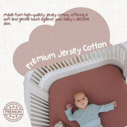MHG Living Pack Of 2 Fitted Cot Sheets, 100% Cotton Jersey - Soft & Breathable - Misty Pink And Dusty Rose - Fits 120X60Cm Cots - thumbnail 5