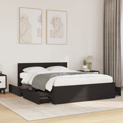 Berkfield Bed Frame With Headboard Without Mattress Black 140X200 Cm - image 1