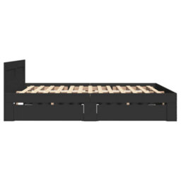 Berkfield Bed Frame With Headboard Without Mattress Black 140X200 Cm - thumbnail 6