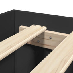 Berkfield Bed Frame With Headboard Without Mattress Black 140X200 Cm - thumbnail 9