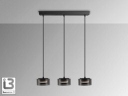 Luminosa Lighting Luminosa Olaia Bar Pendant Ceiling Light Black, Smoky 3Xgx53 3000K 660Lm - Uk Stock - thumbnail 4