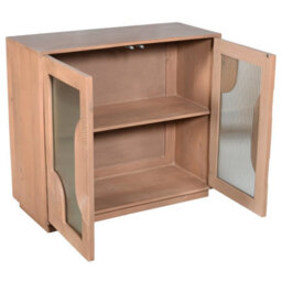 Wyld Haus New Mexico Small Natural Mango Wood 2 Door Sideboard With Reeded Glass - thumbnail 4
