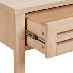 Wyld And Coco Noblewood Console Table 100 X 32 Cm Light Brown Manufactured Wood Two Drawers Black Handles Boho Modern - thumbnail 7