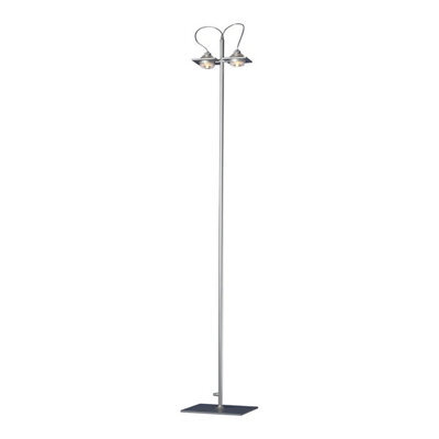 Luminosa Lighting Luminosa (0040 009) Ull Floor Lamp 2 Light G9 Silver Grey, Not Led/cfl Compatible - image 1
