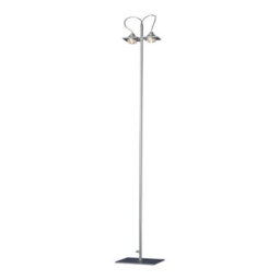 Luminosa Lighting Luminosa (0040 009) Ull Floor Lamp 2 Light G9 Silver Grey, Not Led/cfl Compatible