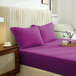 Ameha Purple Fitted Sheet Anti Allergic Extra Deep 25 Cm Bedsheet Microfiber Hypoallergenic Durable Single Bed Sheet (91X190Cm) - thumbnail 8