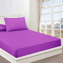 Ameha Purple Fitted Sheet Anti Allergic Extra Deep 25 Cm Bedsheet Microfiber Hypoallergenic Durable Single Bed Sheet (91X190Cm) - thumbnail 4