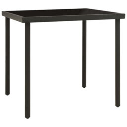 Walplus Outdoor Dining Table Anthracite 80X80X72 Cm Glass And Steel - thumbnail 2