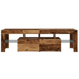 Berkfield Tv Cabinet With Led Lights Old Wood 140X36.5X40 Cm Engineered Wood - thumbnail 7