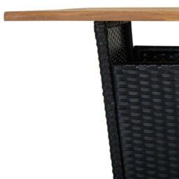 Berkfield Bar Table Black 80X80X110 Cm Poly Rattan And Solid Acacia Wood - thumbnail 5