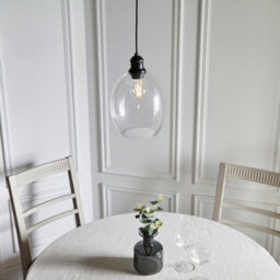 First Choice Lighting Blakely - Matt Black Retro Pendant Light With Clear Glass Shade - thumbnail 3