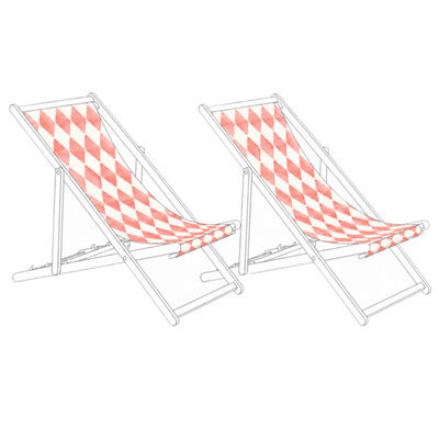 Beliani Set Of 2 Sun Lounger Replacement Fabrics Anzio/avellino 113 X 44 Cm Light Red - image 1