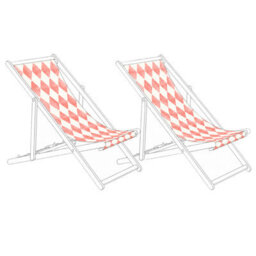 Beliani Set Of 2 Sun Lounger Replacement Fabrics Anzio/avellino 113 X 44 Cm Light Red - thumbnail 1