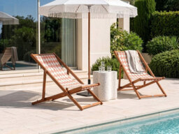 Beliani Set Of 2 Sun Lounger Replacement Fabrics Anzio/avellino 113 X 44 Cm Light Red - thumbnail 2