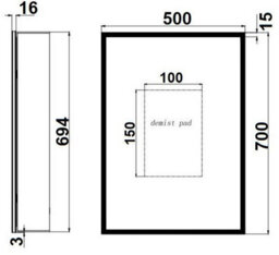 Affine Bathroom Led Mirror Cabinet Illuminated Demister Pad Shaver Socket 700 X 500mm - thumbnail 8