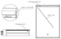 Affine Bathroom Led Mirror Cabinet Illuminated Demister Pad Shaver Socket 700 X 500mm - thumbnail 9