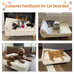 Soft Plush Cat Dog Sofa Bed Elevated Lazy Couch With Cosy Cushion Mat And Pillow Large - 80 X 50 X 39Cm - thumbnail 4