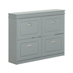 Sobuy Shoe Cabinet With 4 Flip Doors 41.3X9.4X32.7 Inch Fsr79-Hg - Gray - thumbnail 9