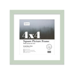 "4X4"" Mint Green Picture Frame - 4X4"" Square Frame With 3X3"" Mount For 4X4""/3X3"" Pictures Vintage Style Photo Display, 1 Pack" - thumbnail 1