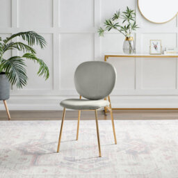 Furniturebox Uk 4X Milan Cream Hatched Velvet Dining Chairs Silver Legs - thumbnail 4