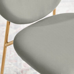 Furniturebox Uk 4X Milan Cream Hatched Velvet Dining Chairs Silver Legs - thumbnail 8