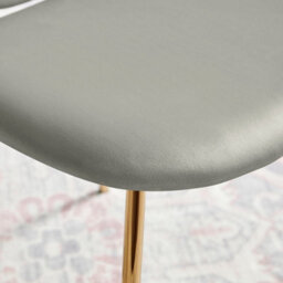 Furniturebox Uk 4X Milan Cream Hatched Velvet Dining Chairs Silver Legs - thumbnail 9