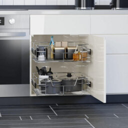 Casaria 3X Pull Out Telescopic Kitchen Drawer, For 40Cm Units - 36Cm Internal Cabinet Dimensions, Chrome-Plated, 20Kg Load - thumbnail 8