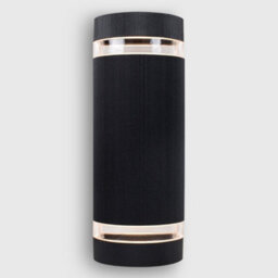 Valuelights Ryston Aluminium Outdoor Ip54 Rated Black Ribbed Contrasting Glass Shade Wall Light Fitting With 5W Gu10 Led Bulbs - thumbnail 3