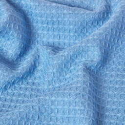 Homescapes Organic Cotton Waffle Blanket/ Throw Blue, 228 X 228 Cm - thumbnail 4