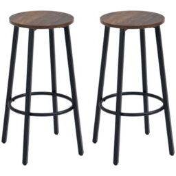 Homcom Bar Stools Set Of 2 Counter Height Bar Stools For Dining Room Kitchen - thumbnail 2