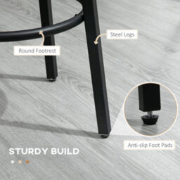 Homcom Bar Stools Set Of 2 Counter Height Bar Stools For Dining Room Kitchen - thumbnail 5