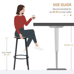 Homcom Bar Stools Set Of 2 Counter Height Bar Stools For Dining Room Kitchen - thumbnail 6