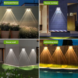 8 Pack Solar Fence Lights - 3 Color Modes, Waterproof Led For Backyard, Railing, Step, Patio (2700K-6000K) - thumbnail 6