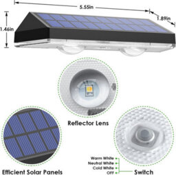 8 Pack Solar Fence Lights - 3 Color Modes, Waterproof Led For Backyard, Railing, Step, Patio (2700K-6000K) - thumbnail 2