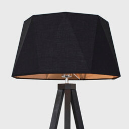 Valuelights Barbro Black Tripod Floor Lamp With Black/copper Shade And Bulb - thumbnail 4