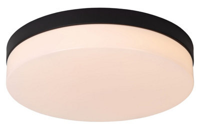 Lucide Biskit Modern Flush Ceiling Light Bathroom 34,5Cm - Led - 1X24W 2700K - Ip44 - Black - image 1