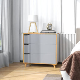 Costway 3-Drawer Chest Storage Cabinet Dresser Freestanding Organizer Anti-Tripping - thumbnail 4