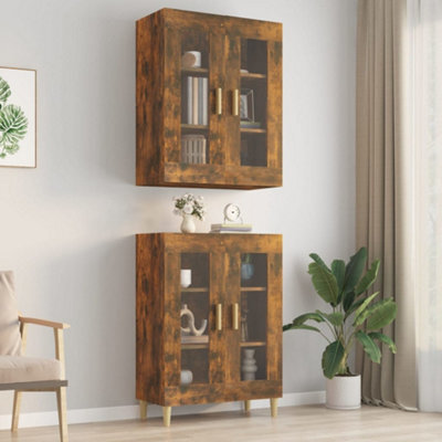 Berkfield Hanging Wall Cabinet Smoked Oak 69.5X34X90 Cm - image 1