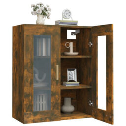 Berkfield Hanging Wall Cabinet Smoked Oak 69.5X34X90 Cm - thumbnail 6
