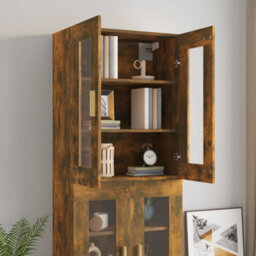 Berkfield Hanging Wall Cabinet Smoked Oak 69.5X34X90 Cm - thumbnail 8