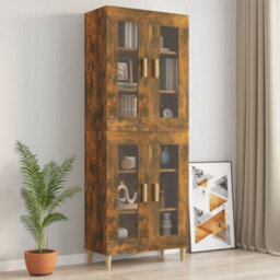 Berkfield Hanging Wall Cabinet Smoked Oak 69.5X34X90 Cm - thumbnail 9
