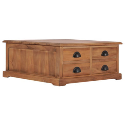 Berkfield Coffee Table 68X68X30 Cm Solid Teak Wood - image 1
