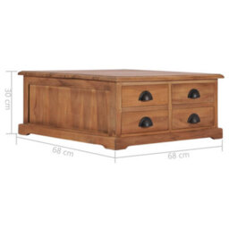 Berkfield Coffee Table 68X68X30 Cm Solid Teak Wood - thumbnail 7