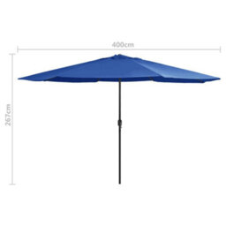 Berkfield Outdoor Parasol With Metal Pole 400 Cm Azure Blue - thumbnail 7