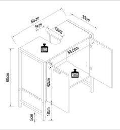 Vcm Wooden Underfloor Cabinet Edino Revolving Doors - thumbnail 4
