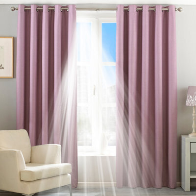 Riva Home Thermal Blackout Eyelet Curtain Pair Mauve (W)229Cm X (D)229Cm - image 1