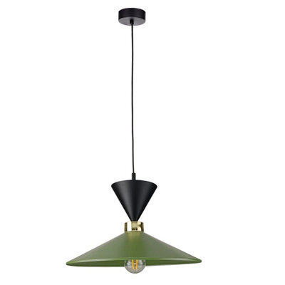 Luminosa Lighting Luminosa Amaris Dome Pendant Ceiling Light Green, Black 1X E27 - image 1